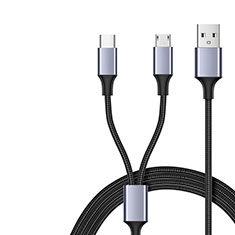 Apple iPhone 15 Pro用USBケーブル 充電ケーブル Android Micro USB Type-C 2A H01 アップル ブラック