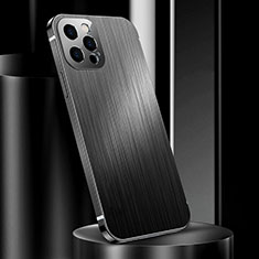 Apple iPhone 15 Pro用ケース 高級感 手触り良い アルミメタル 製の金属製 カバー アップル ブラック