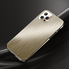Apple iPhone 15 Pro用ケース 高級感 手触り良い アルミメタル 製の金属製 カバー M02 アップル ゴールド
