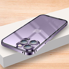 Apple iPhone 15 Pro用ケース 高級感 手触り良い メタル兼プラスチック バンパー LK2 アップル パープル