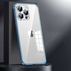 Apple iPhone 15 Pro用ケース 高級感 手触り良い メタル兼プラスチック バンパー JL1 アップル ネイビー