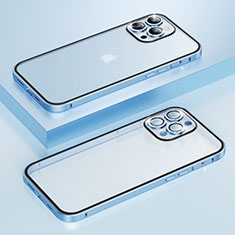 Apple iPhone 15 Pro用ケース 高級感 手触り良い メタル兼プラスチック バンパー Bling-Bling LF1 アップル ネイビー