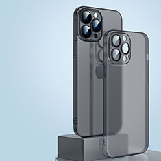 Apple iPhone 15 Pro用極薄ケース クリア透明 プラスチック 質感もマットQC1 アップル ブラック