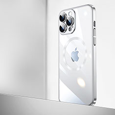 Apple iPhone 15 Pro用ハードカバー クリスタル クリア透明 Mag-Safe 磁気 Magnetic QC2 アップル シルバー