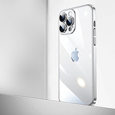 Apple iPhone 15 Pro用ハードカバー クリスタル クリア透明 QC2 アップル シルバー