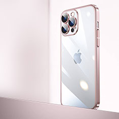 Apple iPhone 15 Pro用ハードカバー クリスタル クリア透明 QC2 アップル ローズゴールド