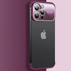 Apple iPhone 15 Pro用ハードカバー クリスタル クリア透明 QC4 アップル ワインレッド
