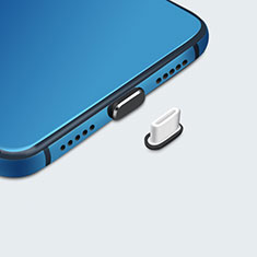Apple iPhone 15 Pro用アンチ ダスト プラグ キャップ ストッパー USB-C Android Type-Cユニバーサル H07 アップル ブラック