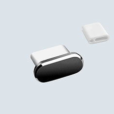 Apple iPhone 15 Pro用アンチ ダスト プラグ キャップ ストッパー USB-C Android Type-Cユニバーサル H10 アップル ブラック