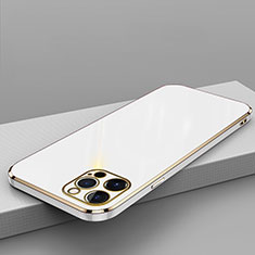 Apple iPhone 15 Pro Max用極薄ソフトケース シリコンケース 耐衝撃 全面保護 S04 アップル ホワイト