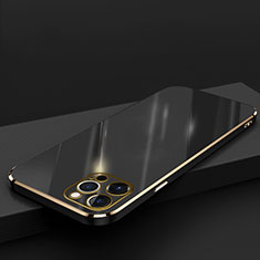 Apple iPhone 15 Pro Max用極薄ソフトケース シリコンケース 耐衝撃 全面保護 S04 アップル ブラック