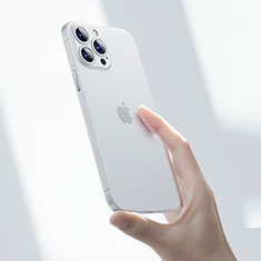 Apple iPhone 15 Pro Max用極薄ケース クリア透明 プラスチック 質感もマットU06 アップル ホワイト