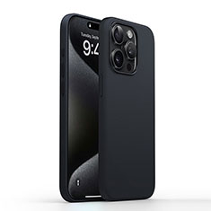 Apple iPhone 15 Pro Max用360度 フルカバー極薄ソフトケース シリコンケース 耐衝撃 全面保護 バンパー YK1 アップル ブラック