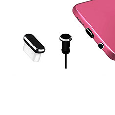 Apple iPhone 16 Plus用アンチ ダスト プラグ キャップ ストッパー USB-C Android Type-Cユニバーサル H12 アップル ブラック