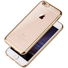 Apple iPhone 6用極薄ソフトケース シリコンケース 耐衝撃 全面保護 クリア透明 T08 アップル ゴールド