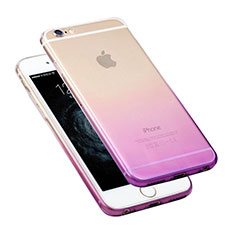 Apple iPhone 6用極薄ソフトケース グラデーション 勾配色 クリア透明 Z01 アップル パープル