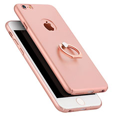 Apple iPhone 6S用ハードケース プラスチック 質感もマット アンド指輪 A02 アップル ピンク
