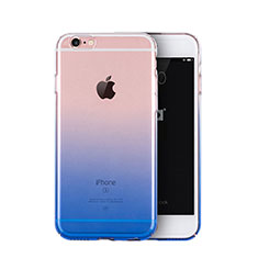 Apple iPhone 6S用極薄ソフトケース グラデーション 勾配色 クリア透明 Z01 アップル ネイビー