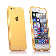Apple iPhone 6S Plus用ソフトケース フルカバー クリア透明 アップル ゴールド