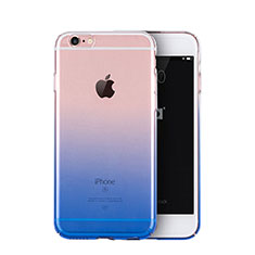 Apple iPhone 6S Plus用極薄ソフトケース グラデーション 勾配色 クリア透明 Z01 アップル ネイビー