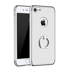 Apple iPhone 7用ケース 高級感 手触り良い メタル兼プラスチック バンパー アンド指輪 A02 アップル シルバー