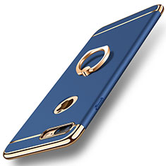 Apple iPhone 7 Plus用ケース 高級感 手触り良い メタル兼プラスチック バンパー アンド指輪 A05 アップル ネイビー