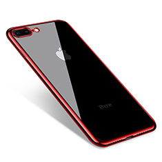 Apple iPhone 7 Plus用極薄ソフトケース シリコンケース 耐衝撃 全面保護 クリア透明 Q06 アップル レッド