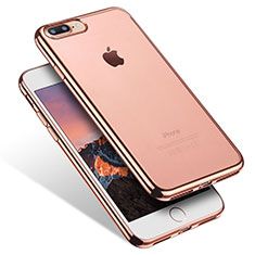 Apple iPhone 7 Plus用極薄ソフトケース シリコンケース 耐衝撃 全面保護 クリア透明 Q07 アップル ローズゴールド