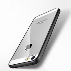 Apple iPhone SE用ハイブリットバンパーケース クリア透明 プラスチック 鏡面 アップル ブラック