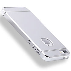 Apple iPhone SE用ケース 高級感 手触り良い メタル兼プラスチック バンパー M01 アップル シルバー