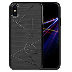 Apple iPhone Xs用ソフトケース ライン R01 アップル ブラック