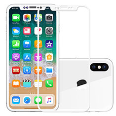 Apple iPhone Xs Max用強化ガラス フル液晶保護フィルム F02 アップル ホワイト