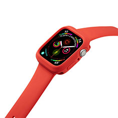 Apple iWatch 5 44mm用360度 フルカバー極薄ソフトケース シリコンケース 耐衝撃 全面保護 バンパー アップル レッド