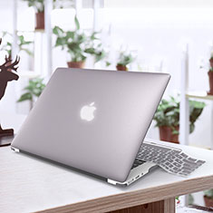 Apple MacBook Air 13.3 インチ (2018)用極薄ケース クリア透明 プラスチック アップル シルバー
