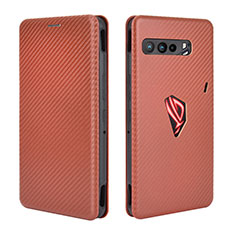 Asus ROG Phone 3用手帳型 レザーケース スタンド カバー L02Z Asus ブラウン