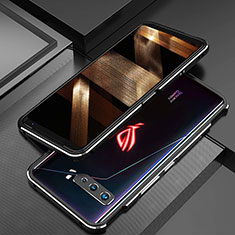 Asus ROG Phone 3用ケース 高級感 手触り良い アルミメタル 製の金属製 バンパー カバー JZ2 Asus シルバー・ブラック