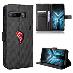 Asus ROG Phone 3用手帳型 レザーケース スタンド カバー BY7 Asus ブラック