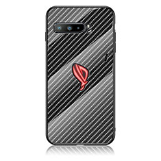 Asus ROG Phone 3用ハイブリットバンパーケース プラスチック 鏡面 虹 グラデーション 勾配色 カバー LS2 Asus ブラック