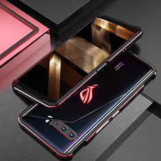 Asus ROG Phone 3 Strix ZS661KS用ケース 高級感 手触り良い アルミメタル 製の金属製 バンパー カバー JZ2 Asus レッド・ブラック