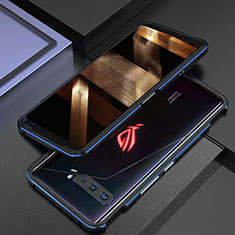 Asus ROG Phone 3 Strix ZS661KS用ケース 高級感 手触り良い アルミメタル 製の金属製 バンパー カバー JZ2 Asus ネイビー・ブラック