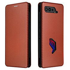 Asus ROG Phone 5 Pro用手帳型 レザーケース スタンド カバー L02Z Asus ブラウン