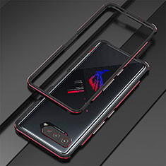 Asus ROG Phone 5 Pro用ケース 高級感 手触り良い アルミメタル 製の金属製 バンパー カバー Asus レッド・ブラック