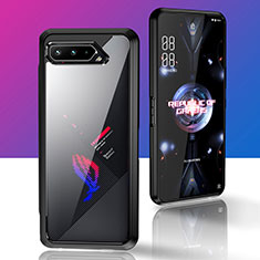 Asus ROG Phone 5 Ultimate用360度 フルカバー ハイブリットバンパーケース クリア透明 プラスチック カバー ZJ5 Asus ブラック