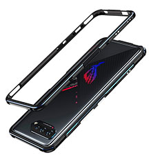 Asus ROG Phone 5 ZS673KS用ケース 高級感 手触り良い アルミメタル 製の金属製 バンパー カバー JZ1 Asus ネイビー・ブラック