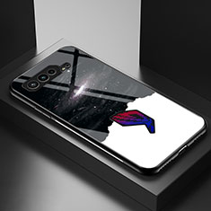 Asus ROG Phone 5 ZS673KS用ハイブリットバンパーケース プラスチック パターン 鏡面 カバー LS2 Asus ブラック