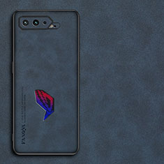 Asus ROG Phone 5s用ケース 高級感 手触り良いレザー柄 S01 Asus ネイビー