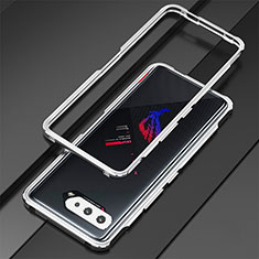 Asus ROG Phone 5s用ケース 高級感 手触り良い アルミメタル 製の金属製 バンパー カバー Asus シルバー