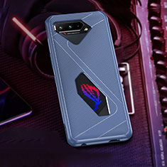 Asus ROG Phone 5s Pro用極薄ソフトケース シリコンケース 耐衝撃 全面保護 ZJ1 Asus ネイビー