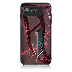 Asus ROG Phone 6用ハイブリットバンパーケース プラスチック パターン 鏡面 カバー Asus レッド