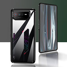 Asus ROG Phone 6 Pro用360度 フルカバー ハイブリットバンパーケース クリア透明 プラスチック カバー ZJ5 Asus ブラック